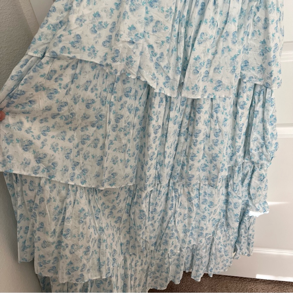 NEW Altar’d State Blue Floral Layered Maxi Dress Size Medium NWT - Picture 9 of 9